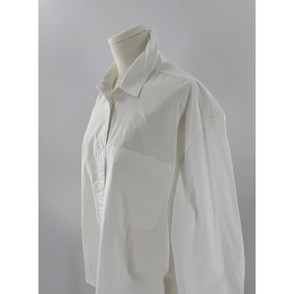 Quince Organic Cotton Poplin White Shirt Button Down Top Classic Large NWT - Picture 3 of 10